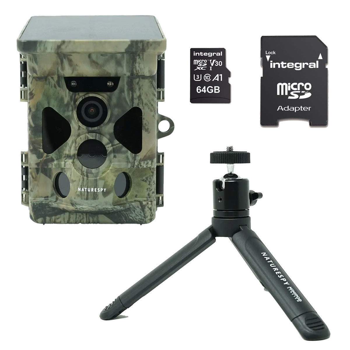 Naturespy Helarctos Trail camera + 64GB SD Card + Minipod Mini Tripod