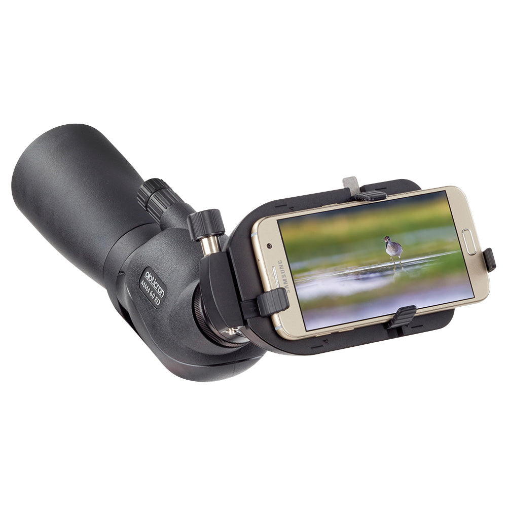 Opticron USM-2 digiscoping adapter on an MM4 60 spotting scope