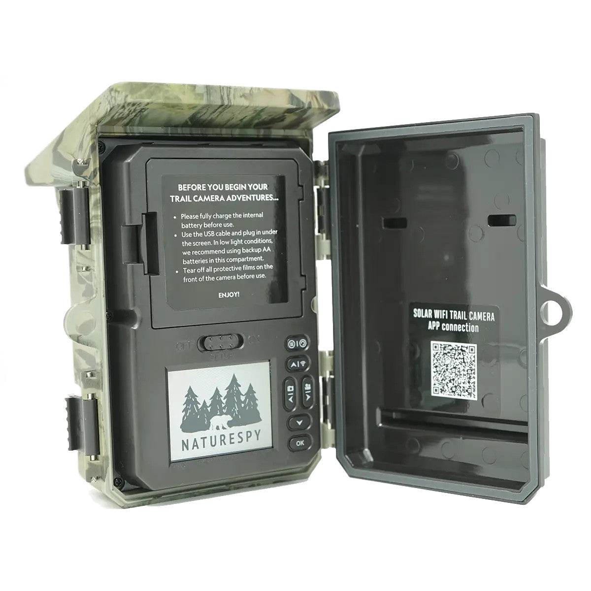 NatureSpy Helarctos Solar Trail Camera Inside Open
