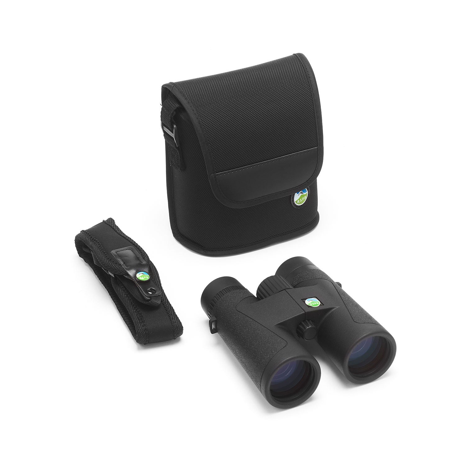 RSPB Harrier 10x42 binoculars, strap and case